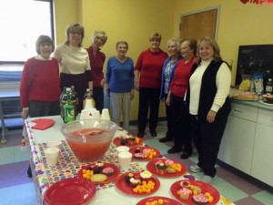 Club members attend the Life Experiences annual Valentine’s party, February 2015